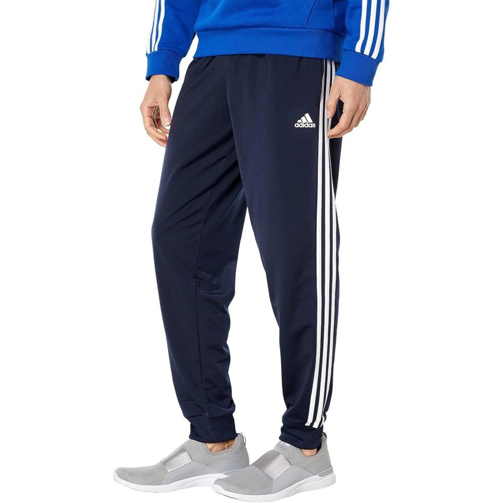 Adidas Men's Essentials 3-Stripes Tricot‎ Jogger Pants, Legend Ink/ White, Large